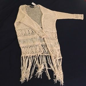 Forever 21 lace boho cardigan size S
