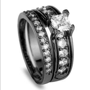 10k black gold filled white topaz