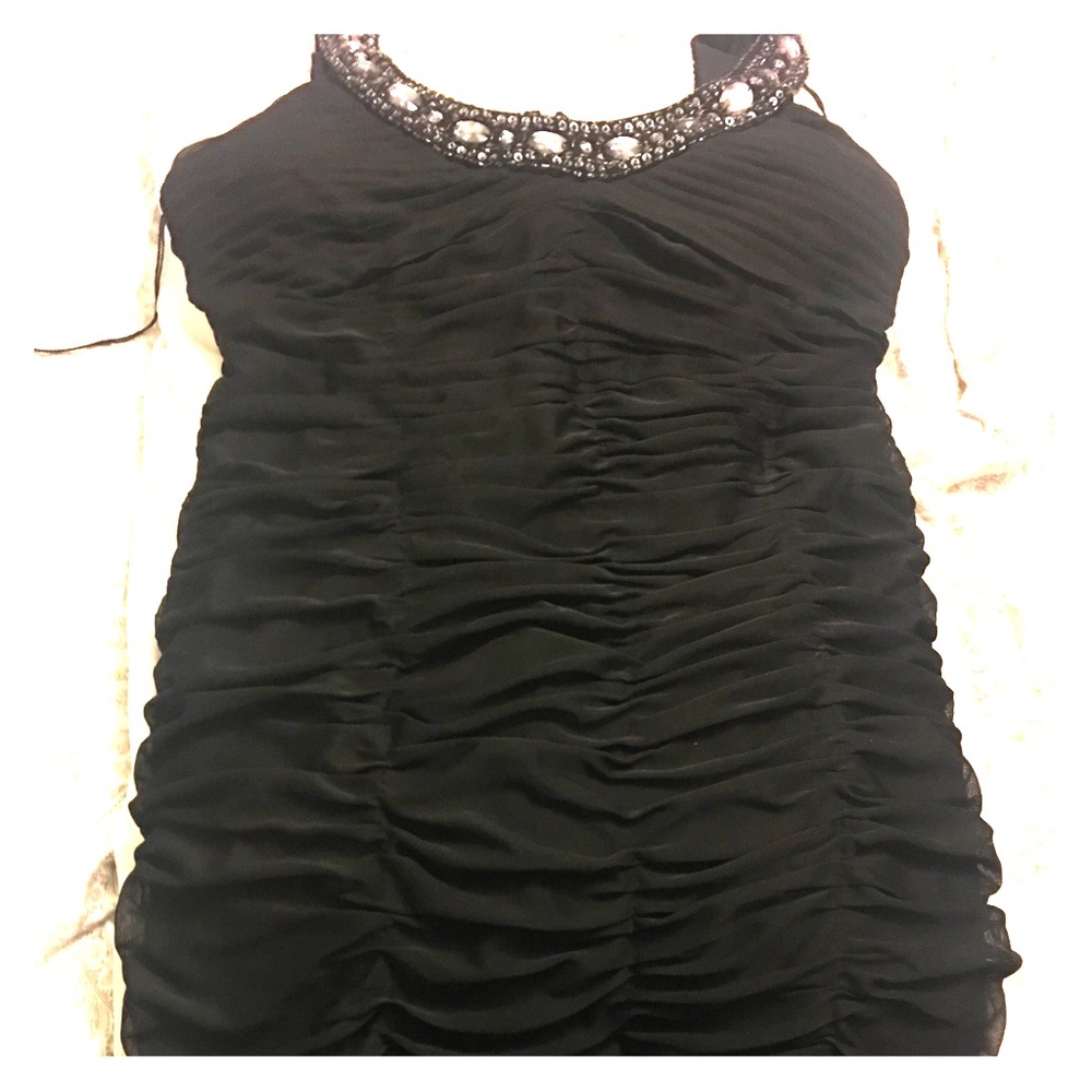 Black ruched party/holiday bandage dress