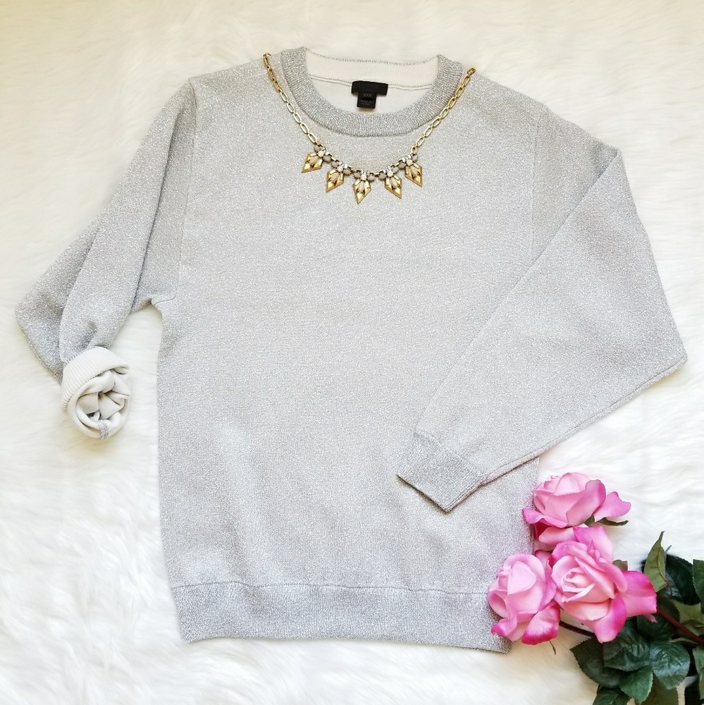 SALE! J.Crew Sparkle Crewneck Sweater XXS Sparkle