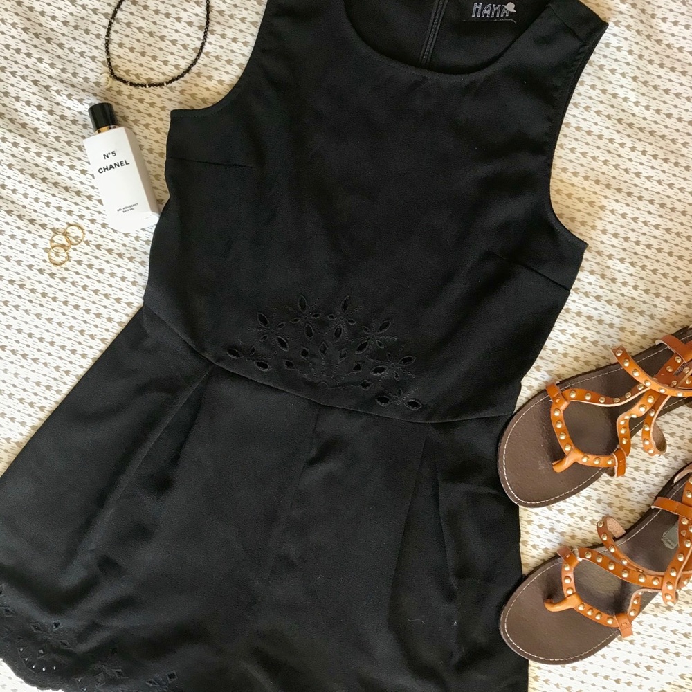Black Eyelet Romper