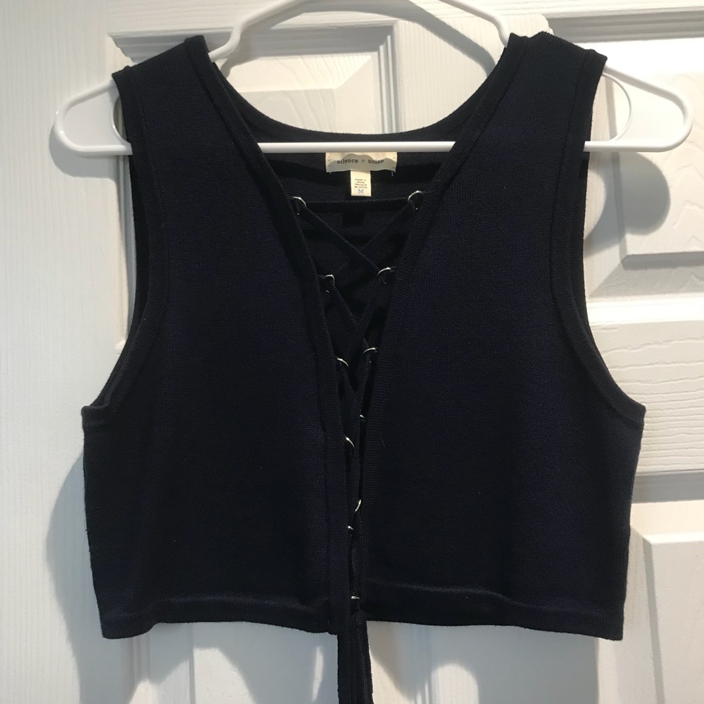 Silence and Noise Lace Up Crop Top
