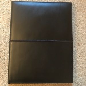 Brand New leather folio - black and dark brown