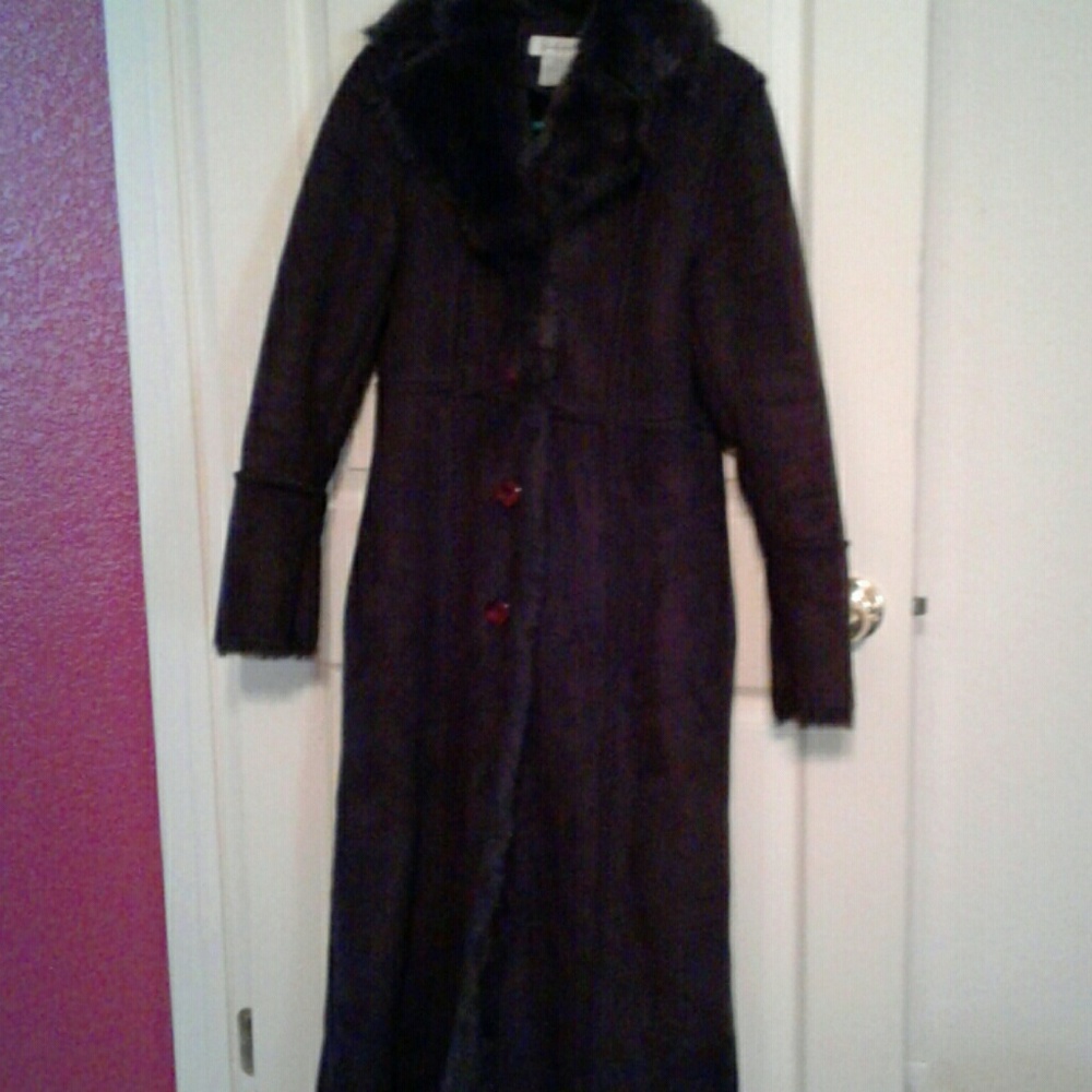 "Nine West" Faux Suede, fully faux fur lined Long