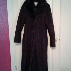 "Nine West" Faux Suede, fully faux fur lined Long