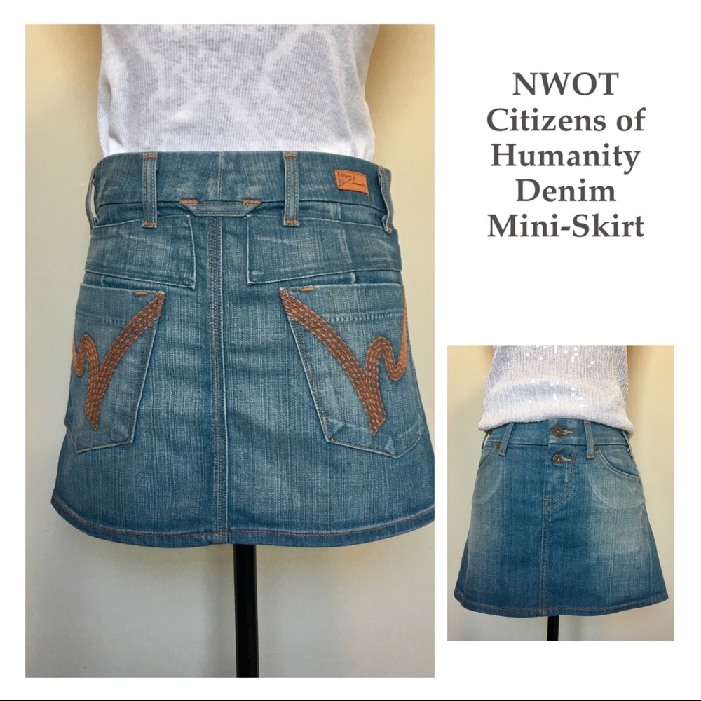 CITIZENS of HUMANITY Denim Mini Jean Skirt Sz 26 NWOT