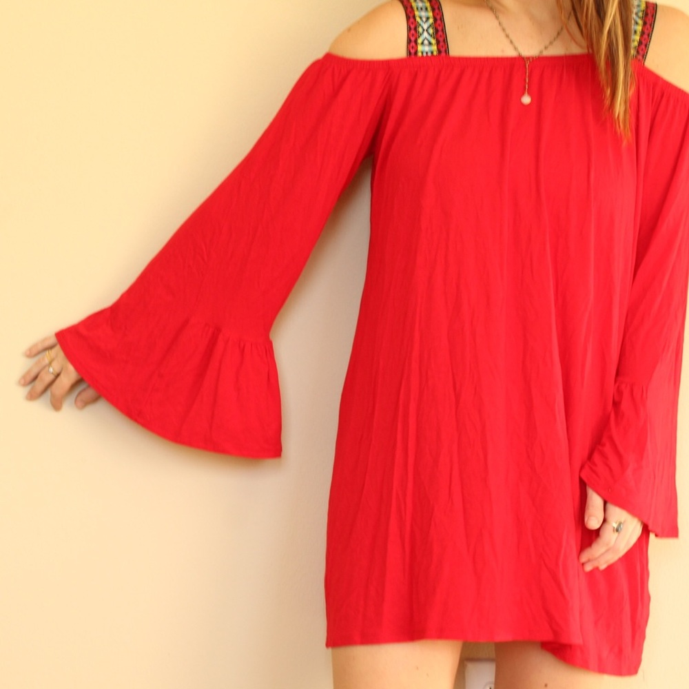 Red Cold Shoulder Dress