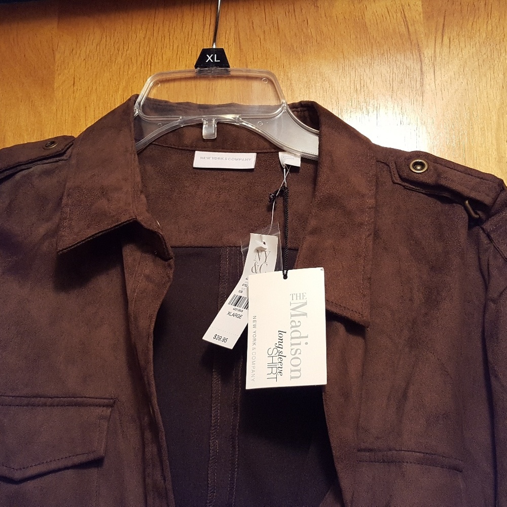 Suede long sleeve shirt//PRICE DROP///