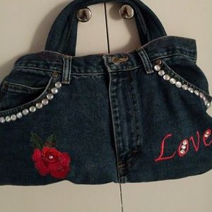 Purses out of jeans material and cufflinks bling b