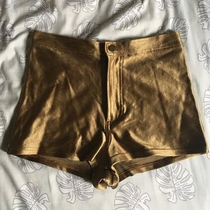 Gold American Apparel Disco Shorts