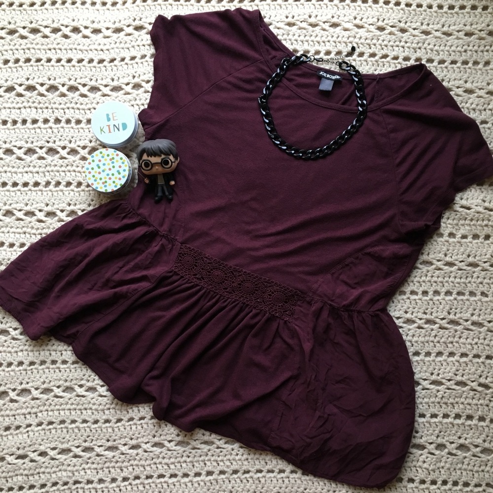 🌸 Maroon Peplum Top 🌸