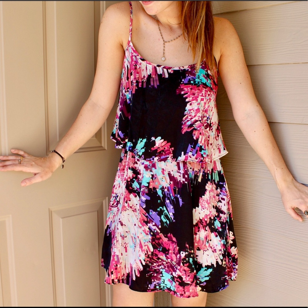Printed Open Back Dress