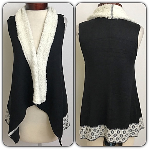 💥HOTSALE💥Soft Shearling Vest Lace Trim SM - Picture 3 of 6