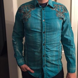 Men's Roar Turquoise blue shirt