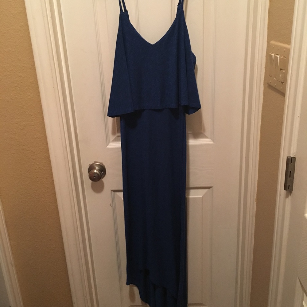 High low navy maxi dress