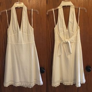 Laundry by Shelli Segal White Eyelet Halter Dress