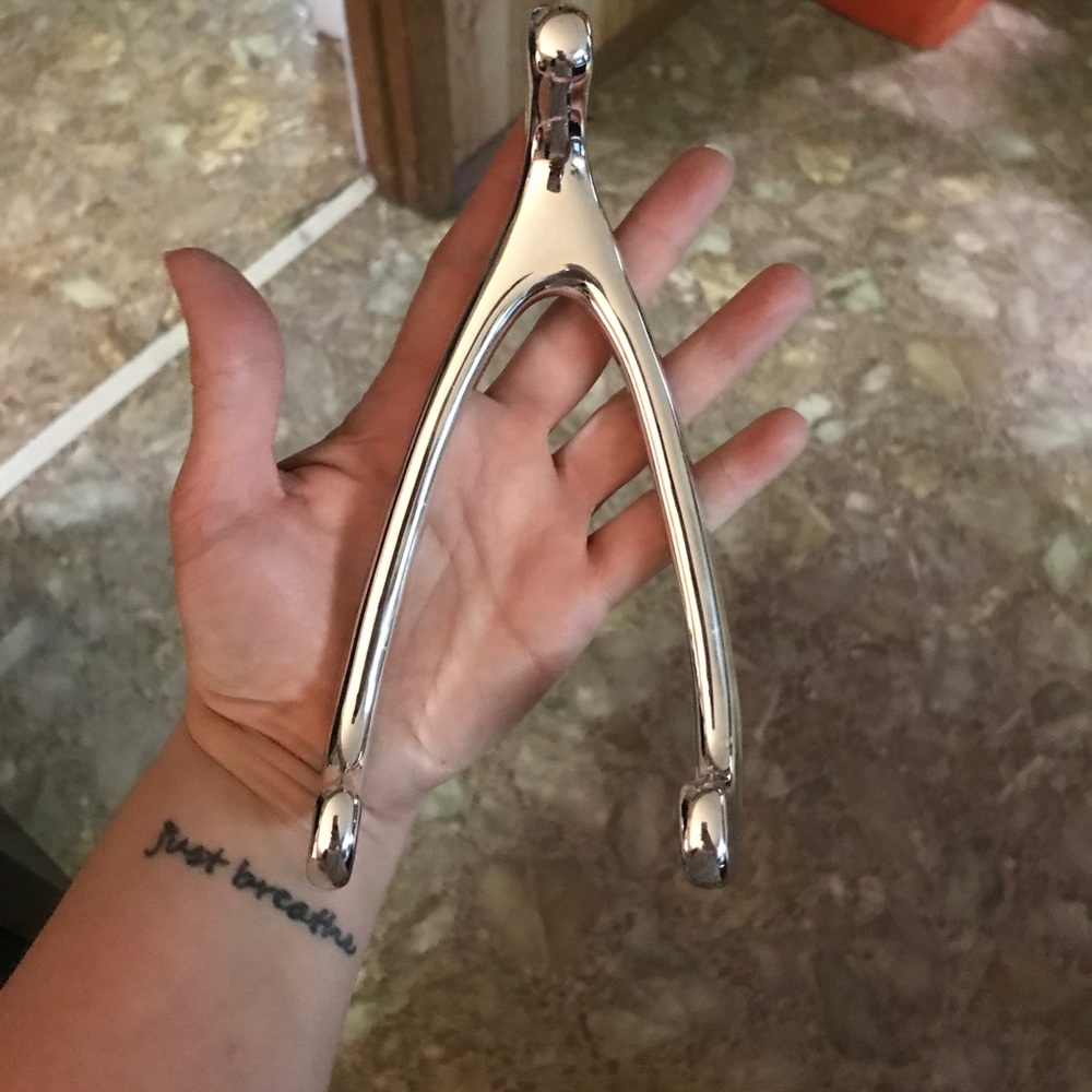 Silver wishbone wall hook