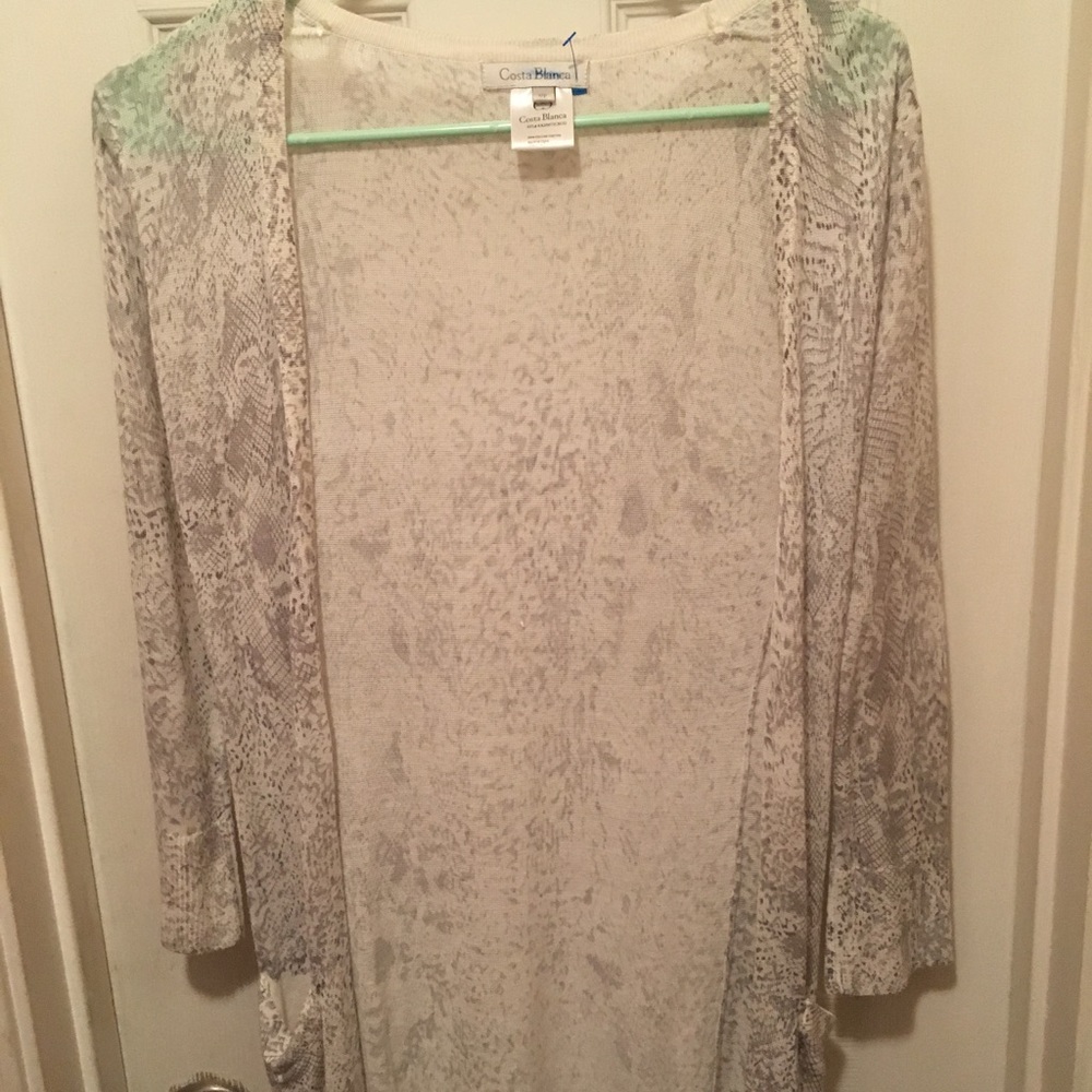 Reptile print cardigan