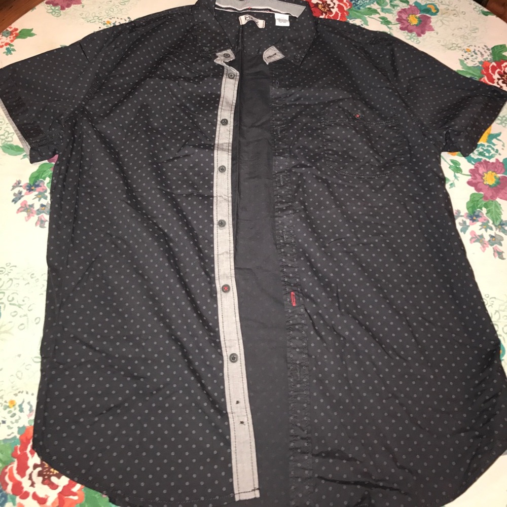 HOLD Men's Short Sleeved Casual Dress Shirt - Navy