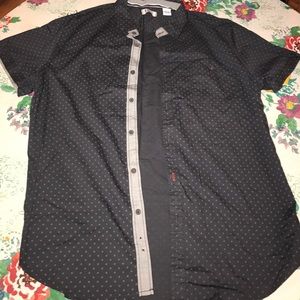 HOLD Men's Short Sleeved Casual Dress Shirt - Navy