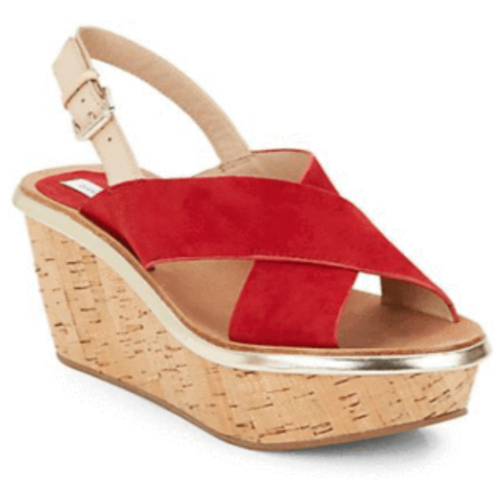 Diane Von Furstenberg Kid Suede Red Sandal- HP!!❤️
