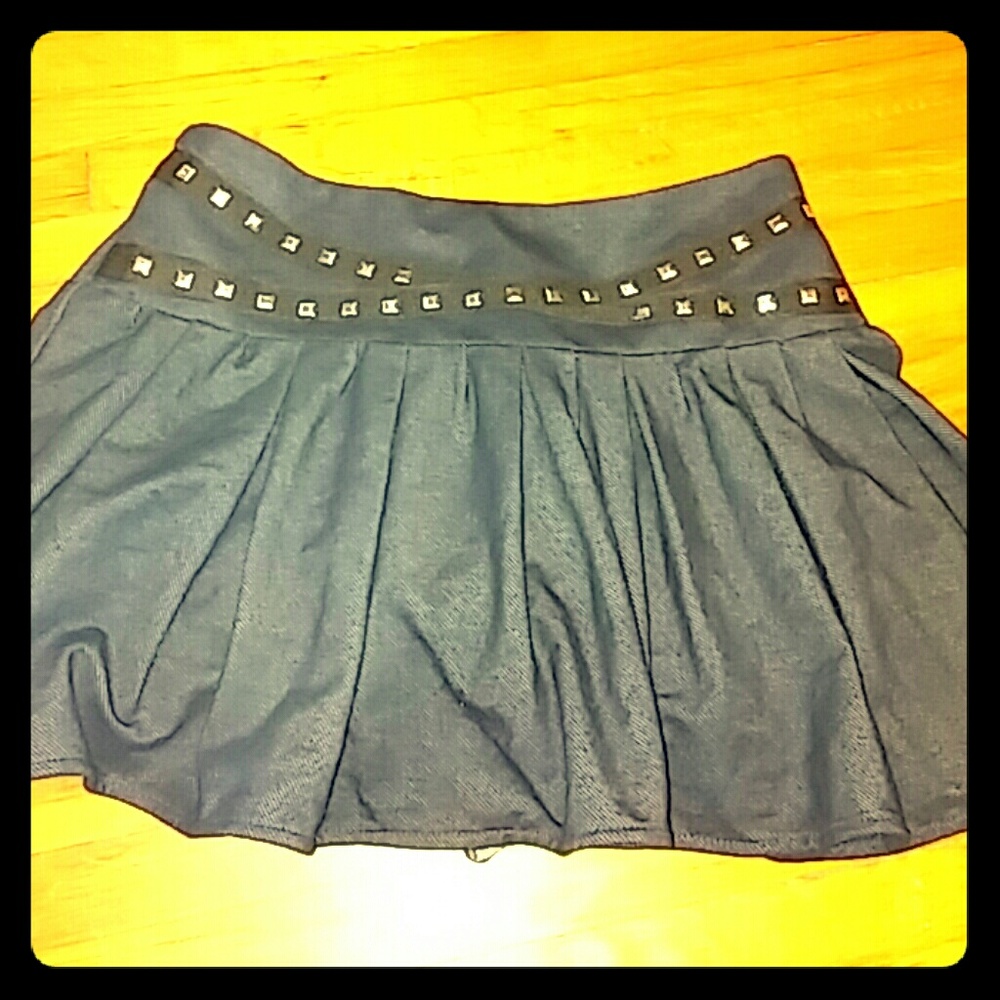 Justice skirt size 16 black denim stretch