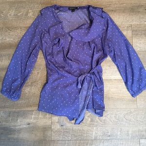 Banana Republic Spotted Tie Blouse