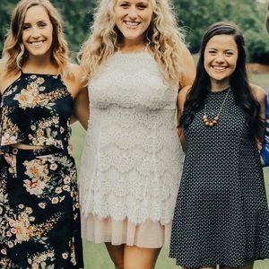 White Lace Dress With Tulle