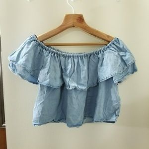 Zara cropped off shoulder top