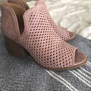 Blush open toed booties