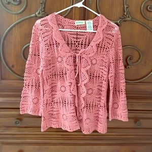 Cardigan , crocheted,