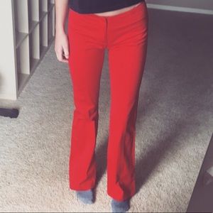 Red Guess flare pants