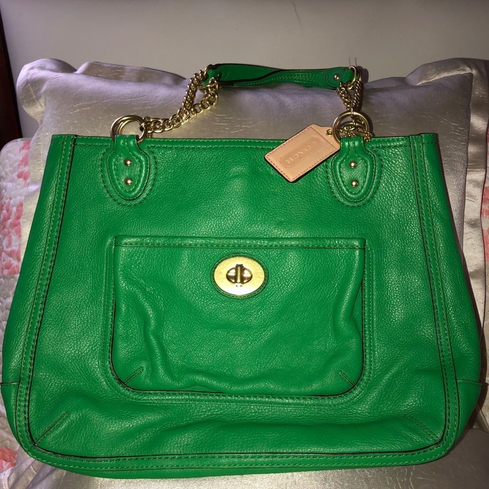 Green Coach bag