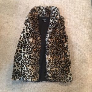 Cheetah/ Leopard Print  Faux Fur Vest