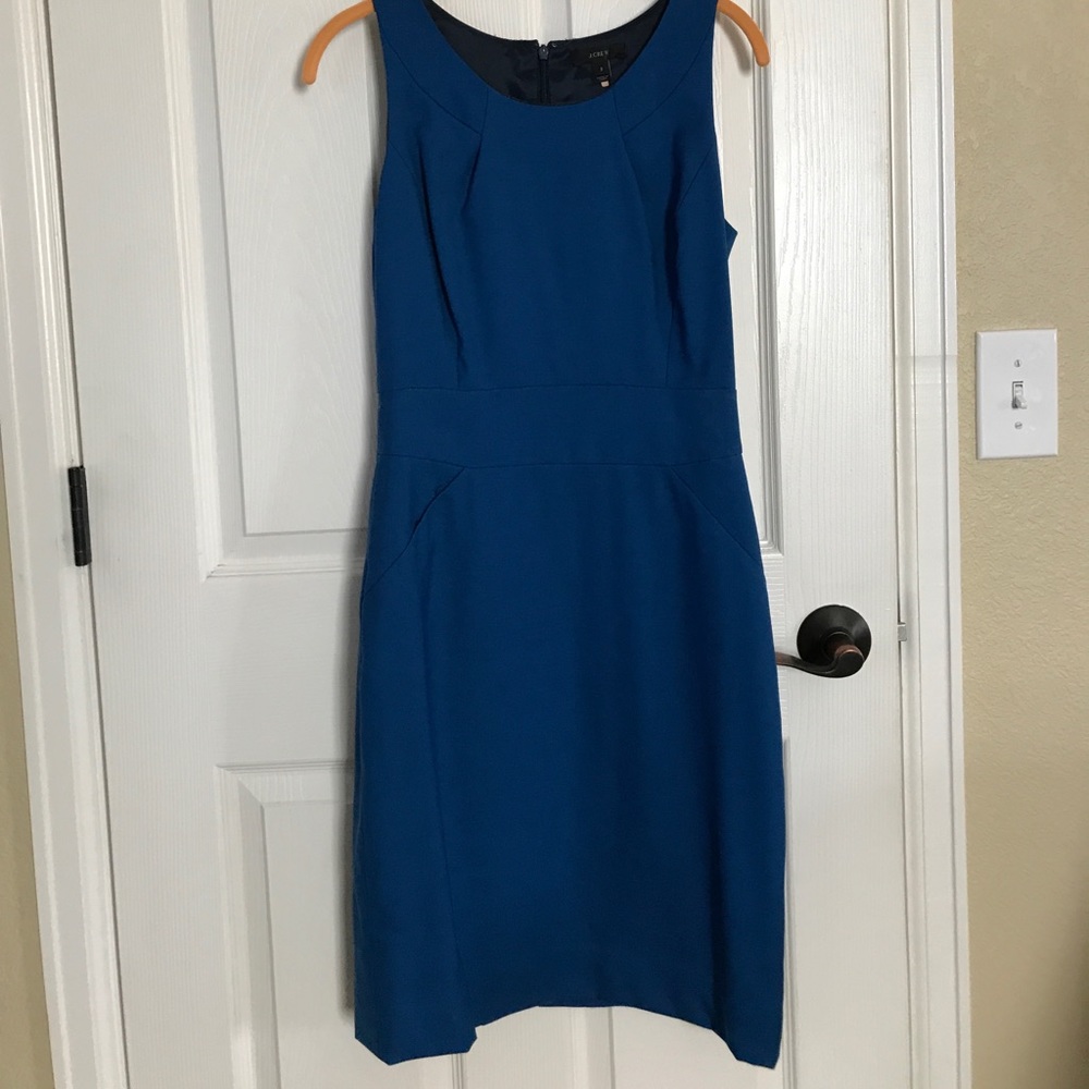 J.Crew beautiful blue sheath dress size 2