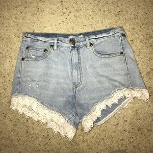 Free people lace jean shorts