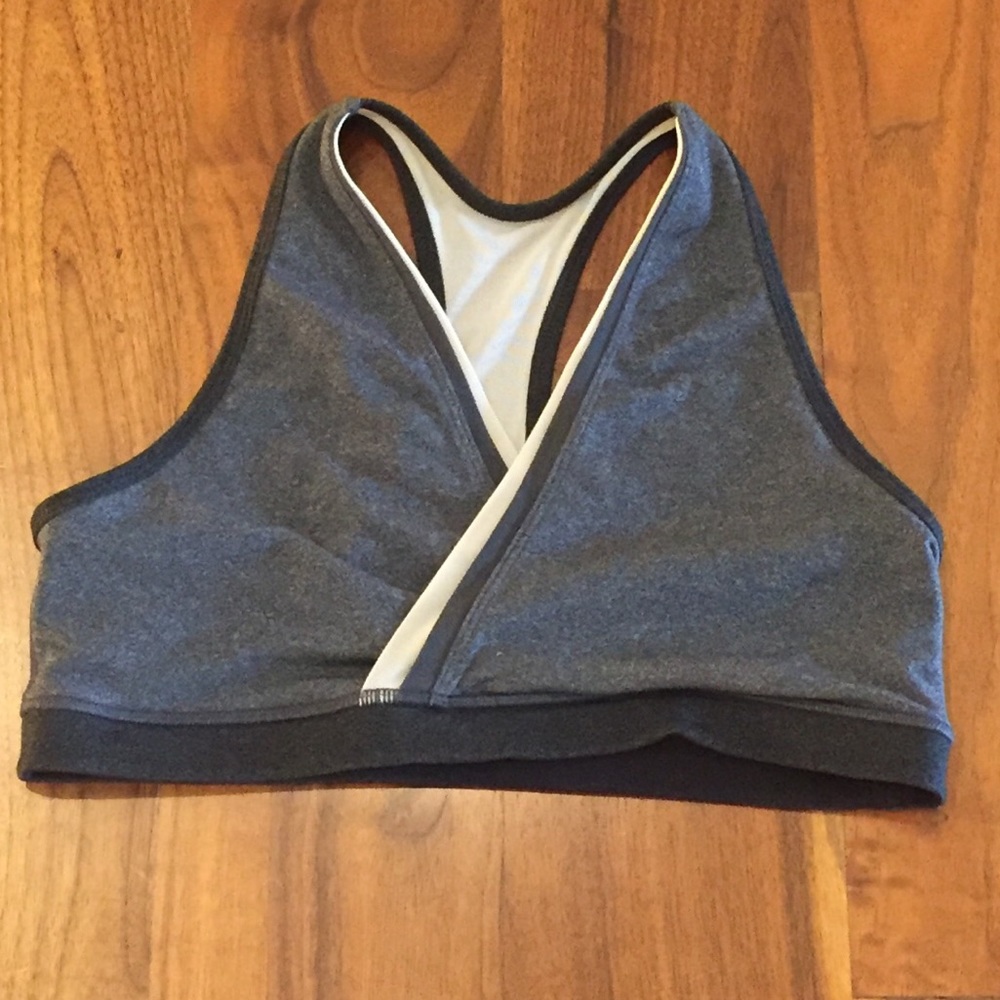Lululemon Not So Deep V bra, charcoal grey