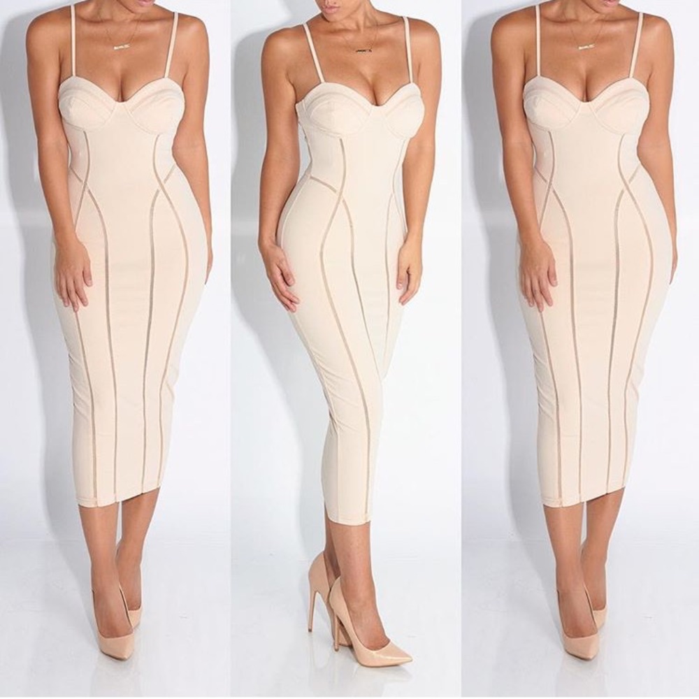 jLux label nude midi dress