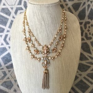 Marchesa Drama Crystal and Pearl Collar Necklace