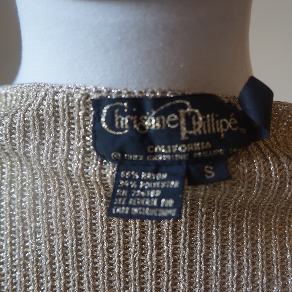 Vintage Knit Gold Shimmer Top - Picture 3 of 5