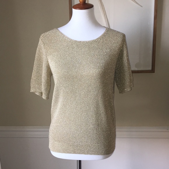 Vintage Knit Gold Shimmer Top - Picture 2 of 5