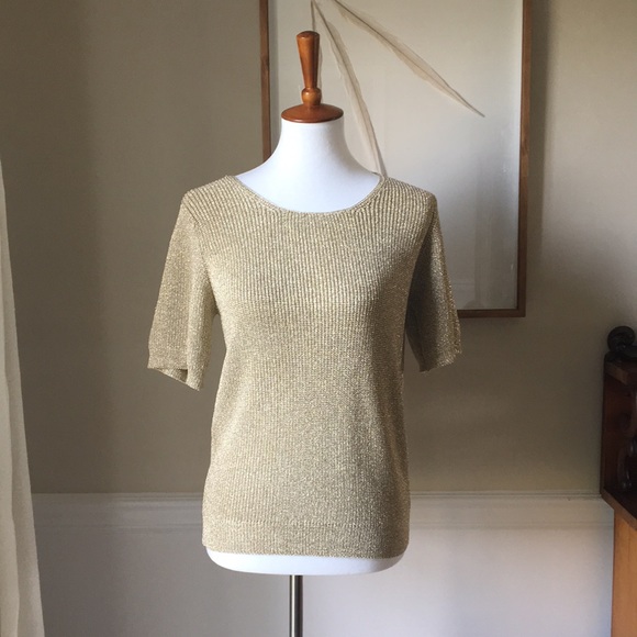 Vintage Knit Gold Shimmer Top - Picture 4 of 5
