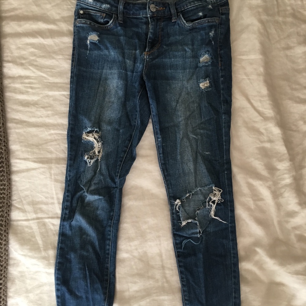 else destroyed denim skinnys