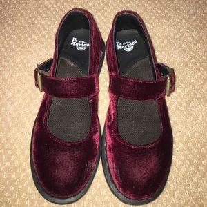 Red velvet Dr.Martens Mary Janes