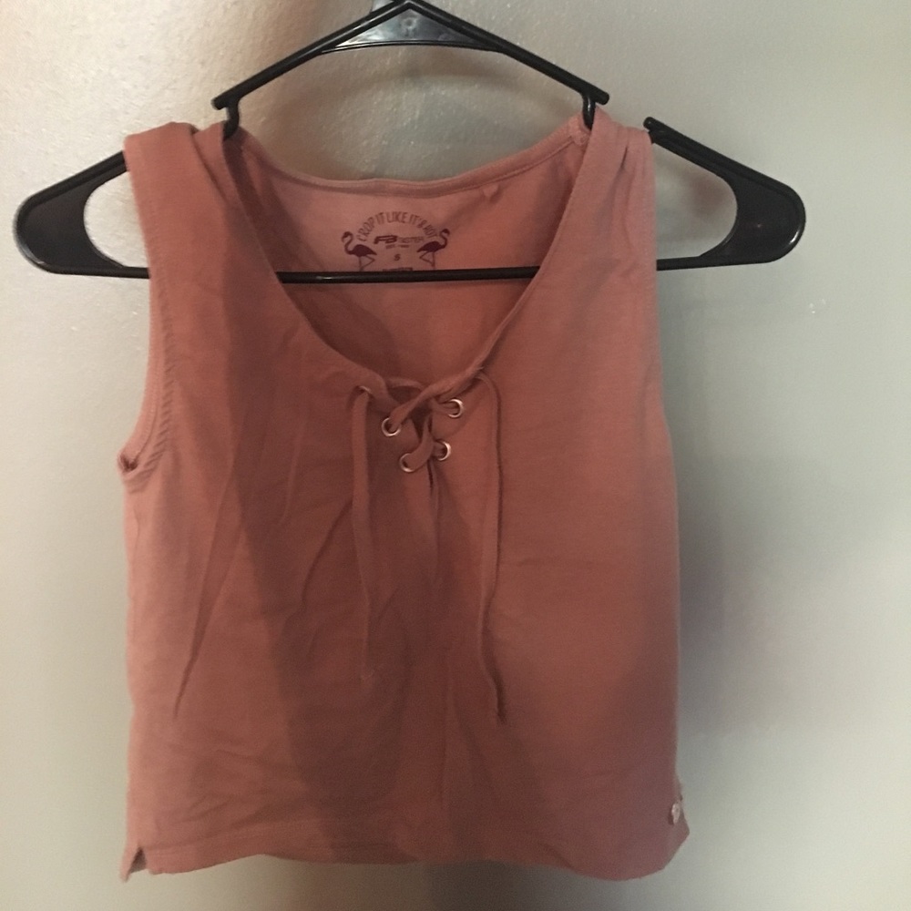 Blush crop tank top