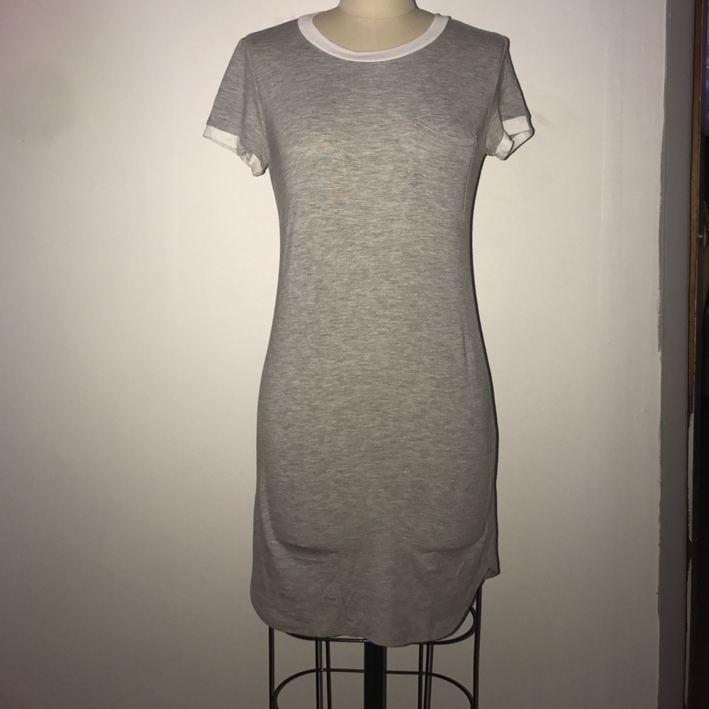Gray dress.