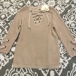 Forever 21 Lace Up Sweater