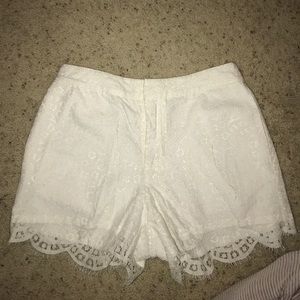 Madewell Broadway & Broome white lace shorts