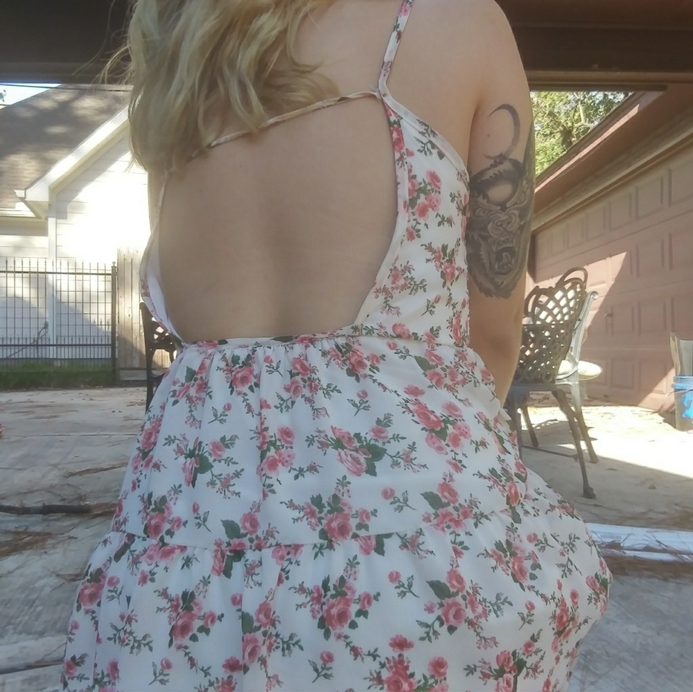 Floral String Back Dress