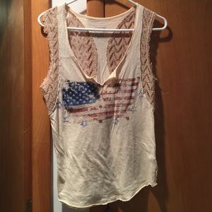 Free People American Flag Tank Top